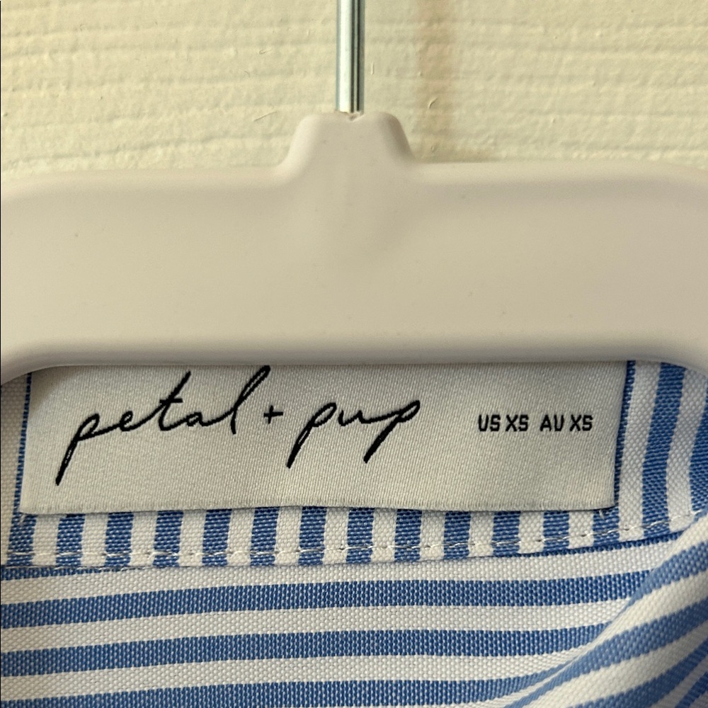 Blue and White Striped Button Down Shirt - Picture 2 of 2
